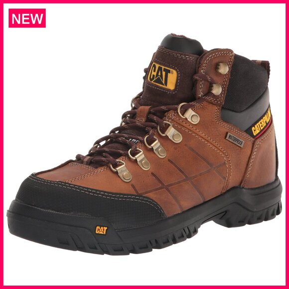 Men's Steel Toe Work Boots Waterproof Slip Resistant Leather Ankle High
